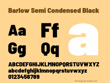 Barlow Semi Condensed Black Version 1.301 Font Sample