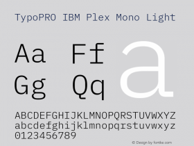 TypoPRO IBM Plex Mono Light Version 1.000图片样张