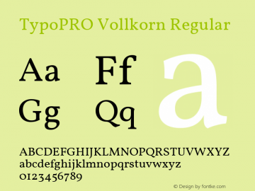 TypoPRO Vollkorn Regular Version 4.015 Font Sample