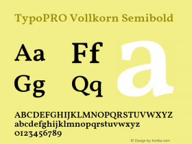 TypoPRO Vollkorn Semibold Version 4.015图片样张