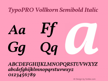 TypoPRO Vollkorn Semibold Italic Version 4.015图片样张