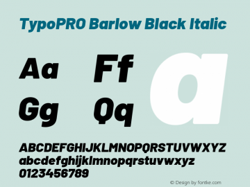 TypoPRO Barlow Black Italic Version 1.301图片样张