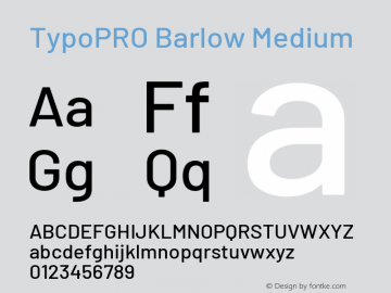 TypoPRO Barlow Medium Version 1.301 Font Sample