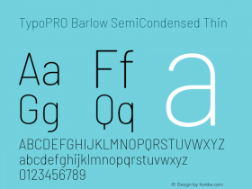 TypoPRO Barlow Semi Condensed Thin Version 1.301图片样张