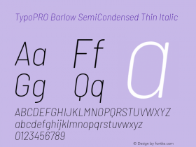 TypoPRO Barlow Semi Condensed Thin Italic Version 1.301图片样张