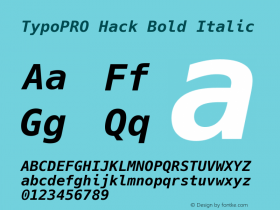 TypoPRO Hack Bold Italic Version 3.000; 706b2b23b-release; ttfautohint (v1.6) -l 6 -r 50 -G 200 -x 10 -H 265 -D latn -f latn -m 