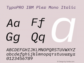 TypoPRO IBM Plex Mono Italic Version 1.000图片样张