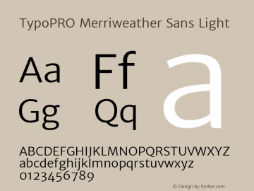 TypoPRO Merriweather Sans Light Version 1.006; ttfautohint (v1.4.1) -l 6 -r 50 -G 0 -x 11 -H 220 -D latn -f none -w 