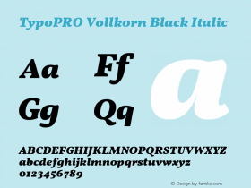 TypoPRO Vollkorn Black Italic Version 4.015图片样张