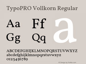 TypoPRO Vollkorn Regular Version 4.015 Font Sample