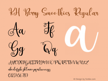 KH Berry Smoothies Regular Version 1.000 Font Sample