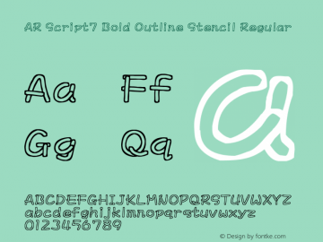 AR Script7 Bold Outline Stencil Version 2.10图片样张