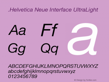 .Helvetica Neue Interface UltraLight P2 10.0d35e1图片样张