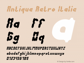 Antique Retro Italic Version 1.00;February 10, 2018;FontCreator 11.0.0.2412 64-bit Font Sample