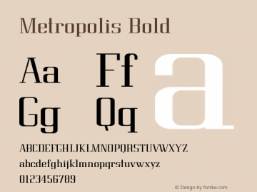 Metropolis-Bold Version 1.000;PS 002.000;hotconv 1.0.88;makeotf.lib2.5.64775 Font Sample