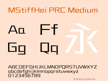 MStiffHei PRC Medium  Font Sample