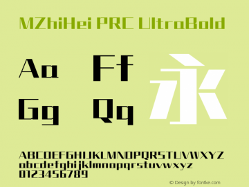 MZhiHei PRC UltraBold  Font Sample