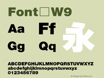 Font W9 Version 1.00 February 14, 2018, initial release Font Sample