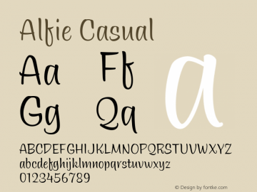Alfie Font Alfie Casual Font Alfie Casual Font Alfie Casual