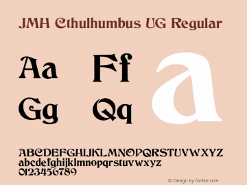 JMHCthulhumbusUG-Regular Version 1.000 Font Sample