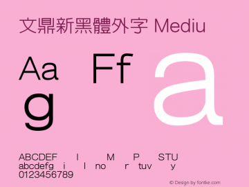 文鼎新黑體外字_M Version 1.20 Font Sample