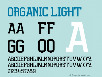 Organic Light  Font Sample