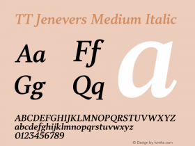 TT Jenevers Medium Italic Version 1.000图片样张