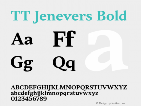 TT Jenevers Bold Version 1.000 Font Sample