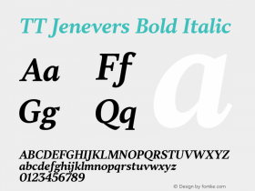 TT Jenevers Bold Italic Version 1.000图片样张