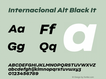 InternacionalAlt-BlackIt Version 1.000;PS 001.000;hotconv 1.0.88;makeotf.lib2.5.64775图片样张