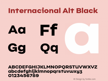 InternacionalAlt-Black Version 1.000;PS 001.000;hotconv 1.0.88;makeotf.lib2.5.64775图片样张