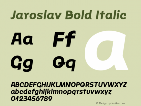 Jaroslav Bold Italic Version 1.000图片样张