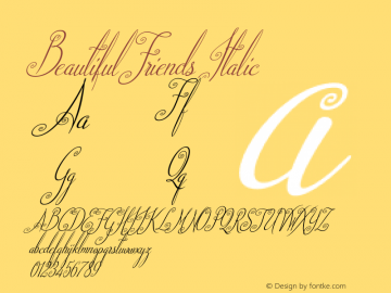 BeautifulFriends-Italic Version 1.001图片样张