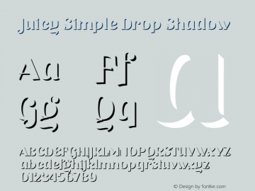 Juicy Simple Drop Shadow Version 2.000;PS 002.000;hotconv 1.0.88;makeotf.lib2.5.64775图片样张