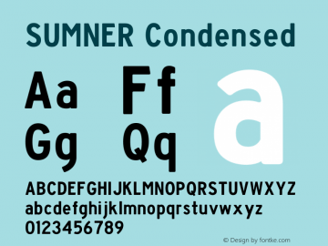 SUMNER Condensed Version 1.002;Fontself Maker 2.1.2图片样张