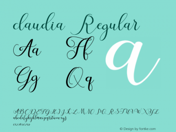 claudia Version 1.000 Font Sample