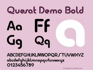 Quesat Demo Bold Version 1.00 February 12, 2018, initial release Font Sample