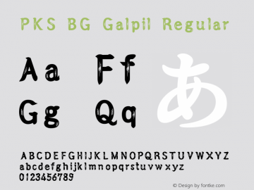 PKS BG Galpil 2.5 Font Sample