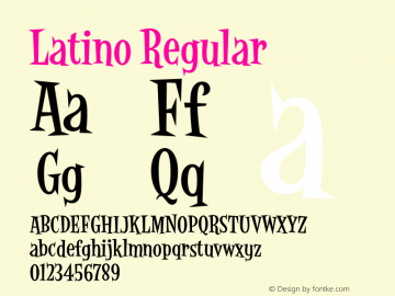 Latino Regular Version 1.000;PS 001.000;hotconv 1.0.38 Font Sample