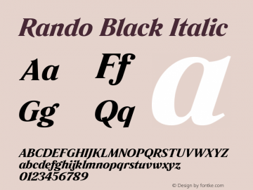 Rando-BlackItalic Version 1.003; ttfautohint (v1.4.1)图片样张