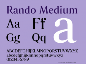 Rando-Medium Version 1.003; ttfautohint (v1.4.1) Font Sample