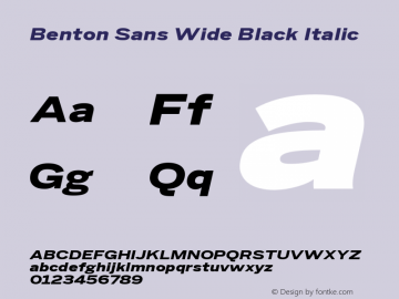 BentonSansWide-BlackItalic Version 2.0图片样张