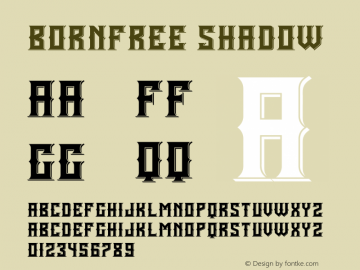 BornFree Shadow Version 1.002;Fontself Maker 2.1.2 Font Sample