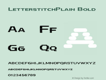 LetterstitchPlain-Bold Version 001.000 Font Sample