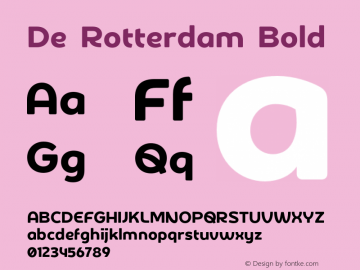 De Rotterdam Bold Version 1.000;PS 001.000;hotconv 1.0.88;makeotf.lib2.5.64775 Font Sample