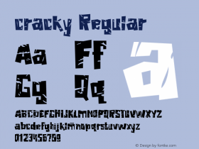 cracky Version 1.00 January 29, 2018, initial release Font Sample
