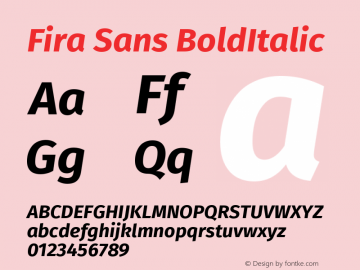 Fira Sans Bold Italic Version 004.203图片样张