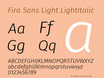 Fira Sans Light Italic Version 004.203图片样张