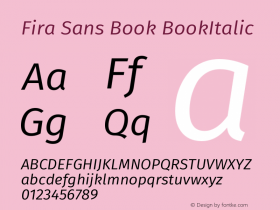 Fira Sans Book Italic Version 004.203图片样张