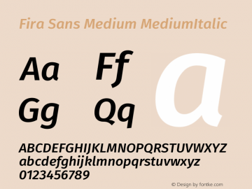 Fira Sans Medium Italic Version 004.203图片样张